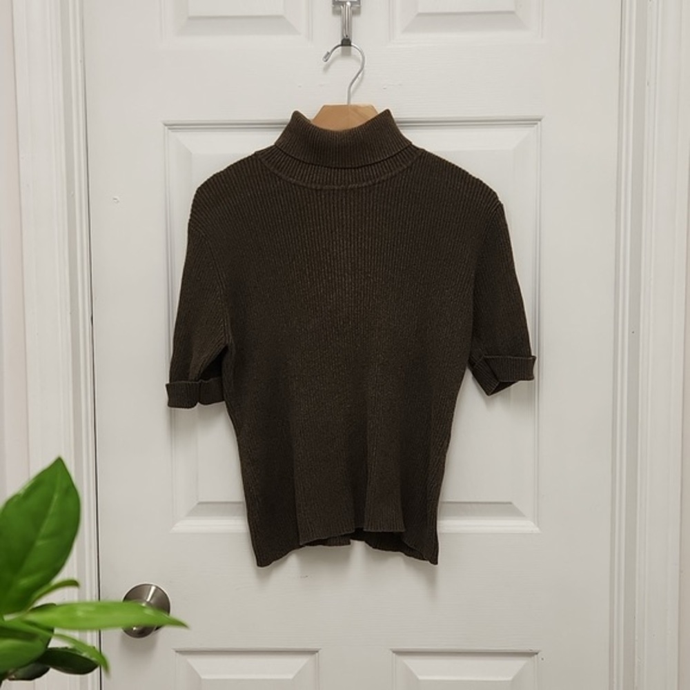 $30 Knit top forest green size L